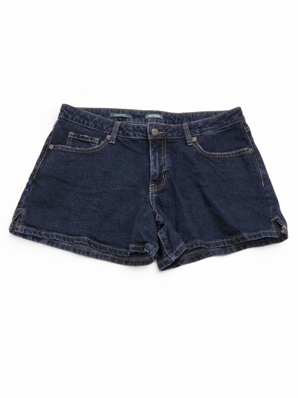 Wild Fable Dark Wash Denim Mid Rise Midi Shorts Size 10/R Stretch 4" Inseam